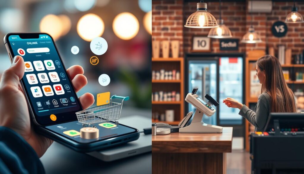 online vs. in-person payments